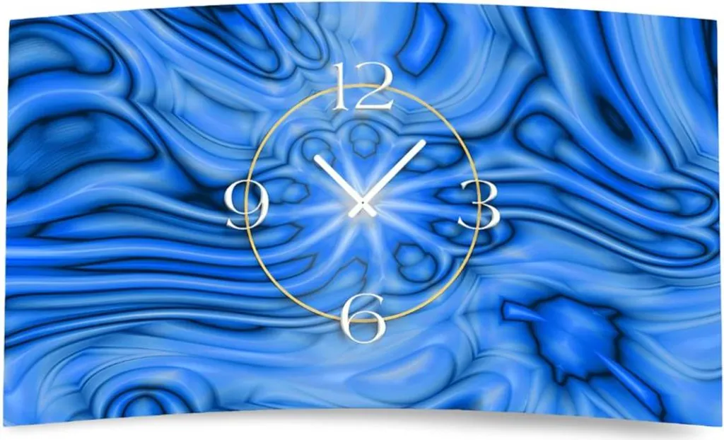 DIXTIME 3D-0269: Orologio da Parete Moderno Blu Astratto e Silenzioso