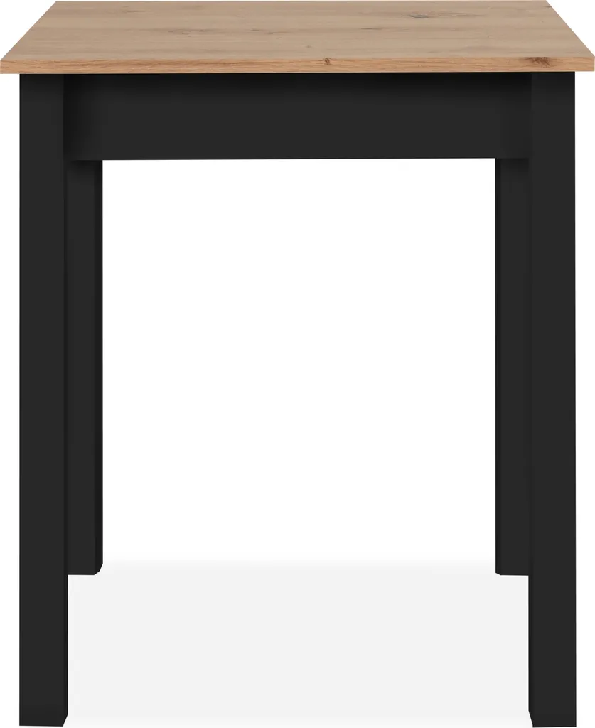 Table à manger Capri chêne artisan et noir 60x67 cm pour petit espace