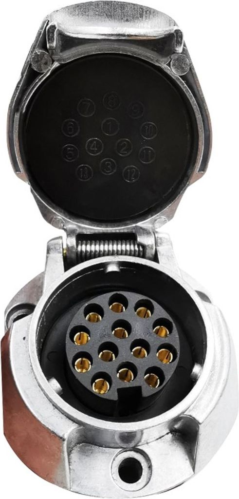 13 Pin -Anhänger -Sockel 12V Aluminiumlegierung Frauenanschluss für Standard -Caravans