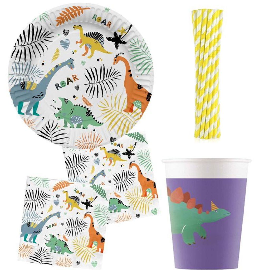 Partyset 48 tlg. Dinosaurier Party Deko Set Dino Produktbild 