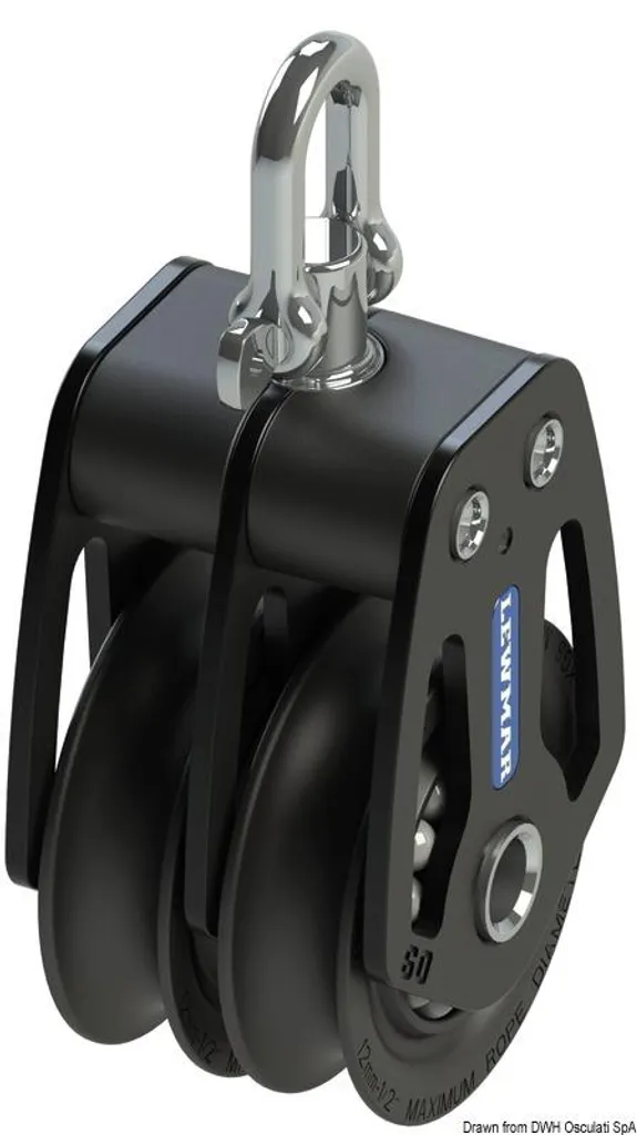 Poulie HTX 72 bloc double en aluminium anodisé - Robustesse marine 72 mm