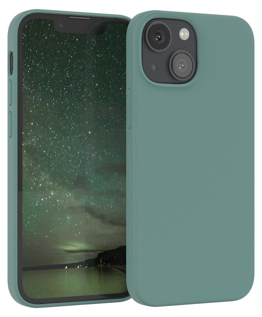 EAZY CASE Silikonhülle für Apple iPhone 13 Mini Silikon Backcover Schutz in Grün