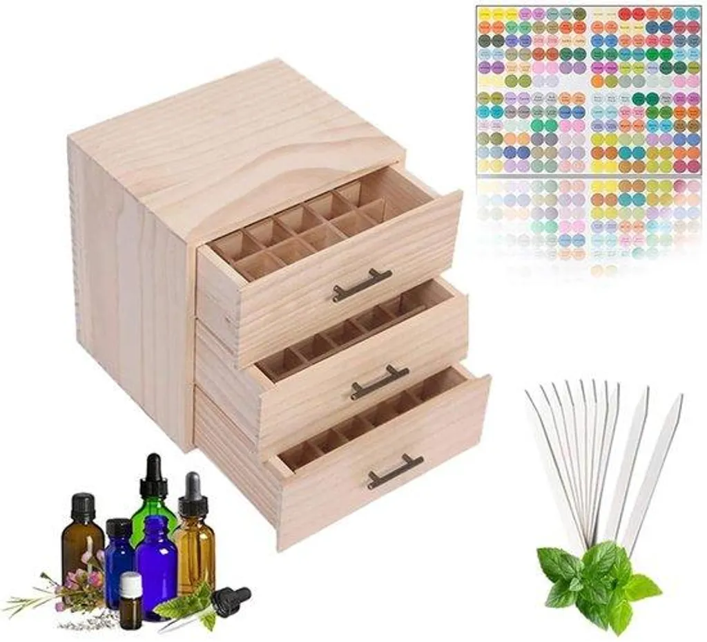 Organisateur d'huiles essentielles en bois pour voyage et maison - 1 pièce