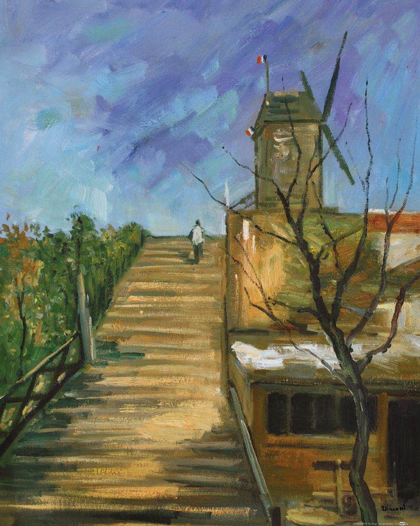 Vincent Van Gogh Kunstdruck Bild - Windmühle Auf Dem Montmartre, 1886 (50 x 40 cm)