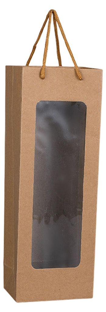 Dekorative, längliche Kraftpapiertüte mit abnehmbarer Trageschlaufe, ideal für Champagner und andere Weine. Die durchscheinende, kontrastfarbene...