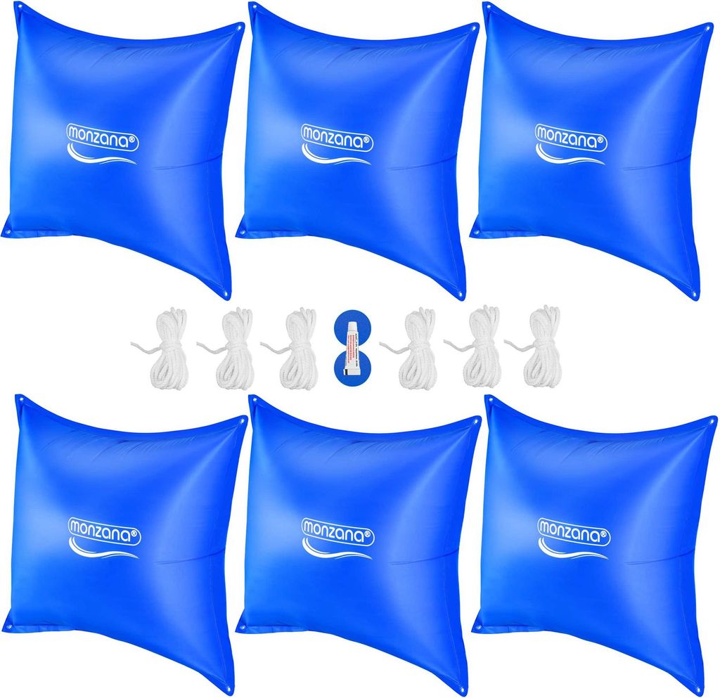 Poolkissen-Set, 6-teilig, Blau, 120 x 120 cm, Wintertauglich