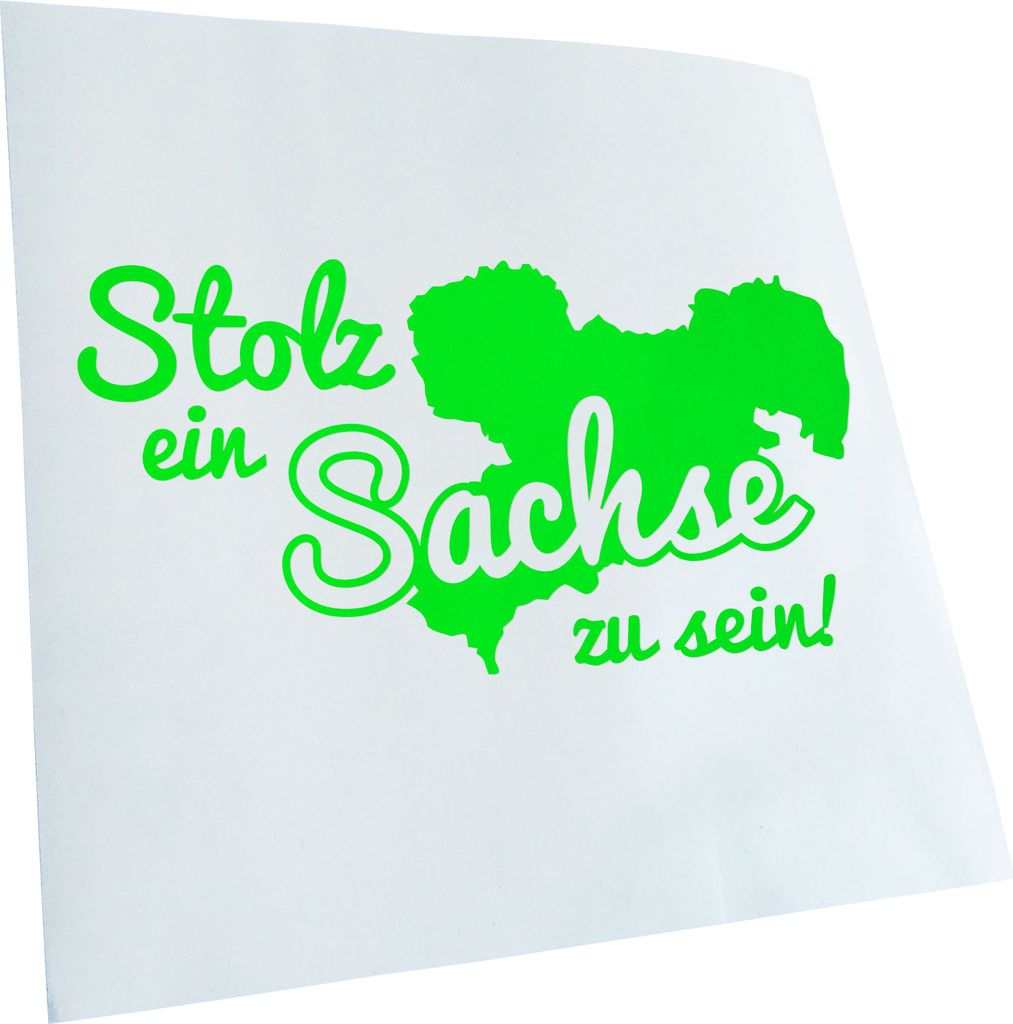 Kiwistar - Autoaufkleber - Sachse Sachsen Stolz - Neongrün - 40x20cm - Aufkleber für Auto, Laptop, Fahrrad, LKW, Motorrad Mehrfarbig JDM Decal Ra...