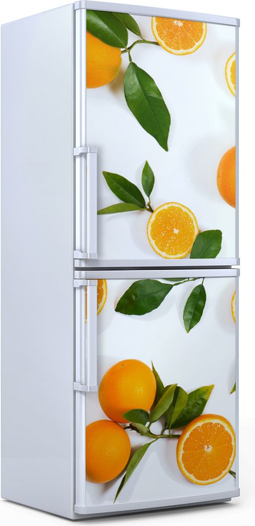 Kühlschrankdekoration 70x180 cm Aufkleber auf dem Kühlschrank - Weiße Farbige Früchte