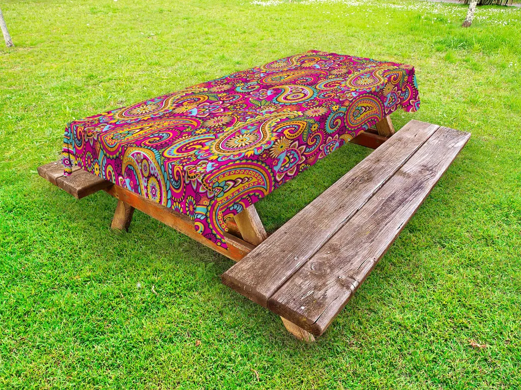 Tovaglia da Tavolo 145x210 cm ABAKUHAUS Paisley per Esterni e Picnic
