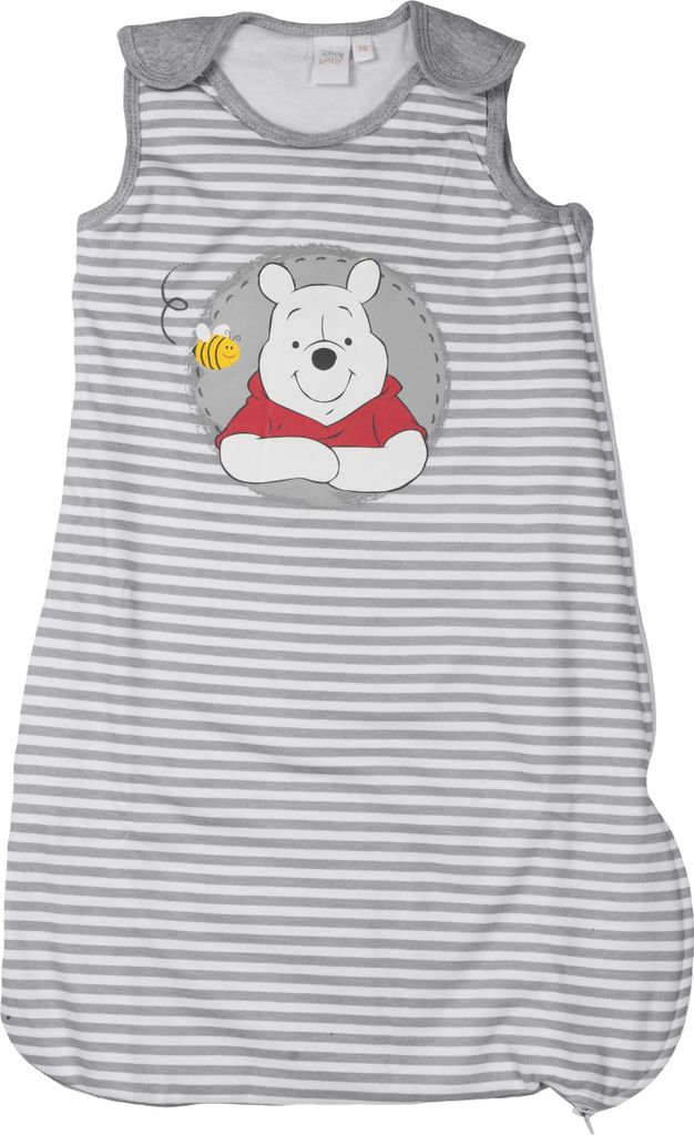 Disney Winnie Puuh Schlafsack Baby Unisex ohne Ärmel mit Druckknöpfen Grau/Weiß 70