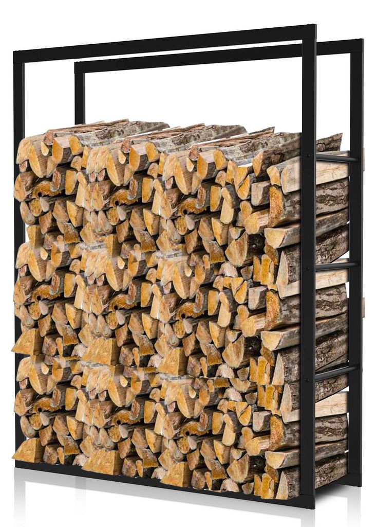 Peviasot, regál na drevo na krb, 100 × 100 × 25 cm, kov, Obrázok produktu 