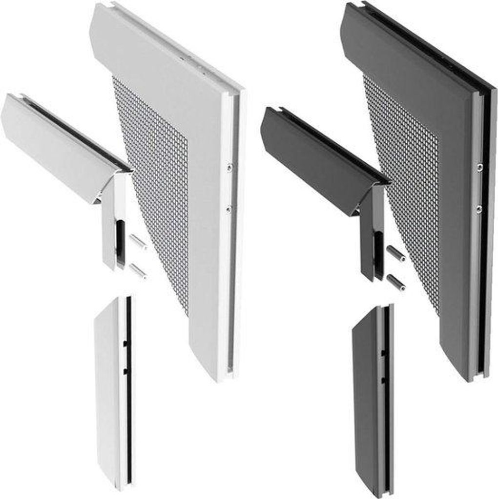 Insektenschutz - Aluminium Eckverbindungssatz für Schiebefenster - Fenster und Türen - Silber - 068x6x6 cm - 03538