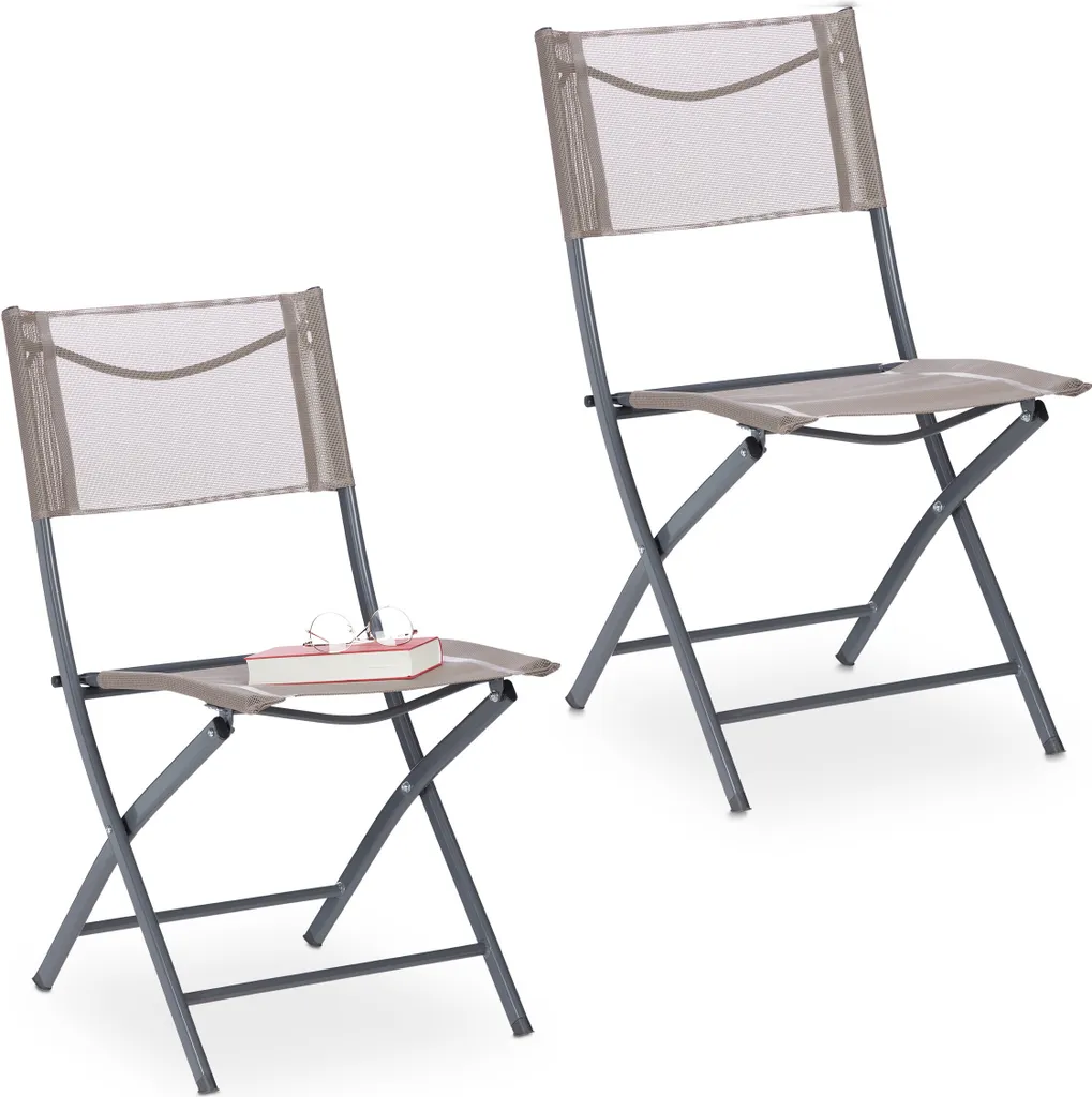 Set 2 Sedie Pieghevoli Relaxdays - Design Moderno per Terrazza e Balcone