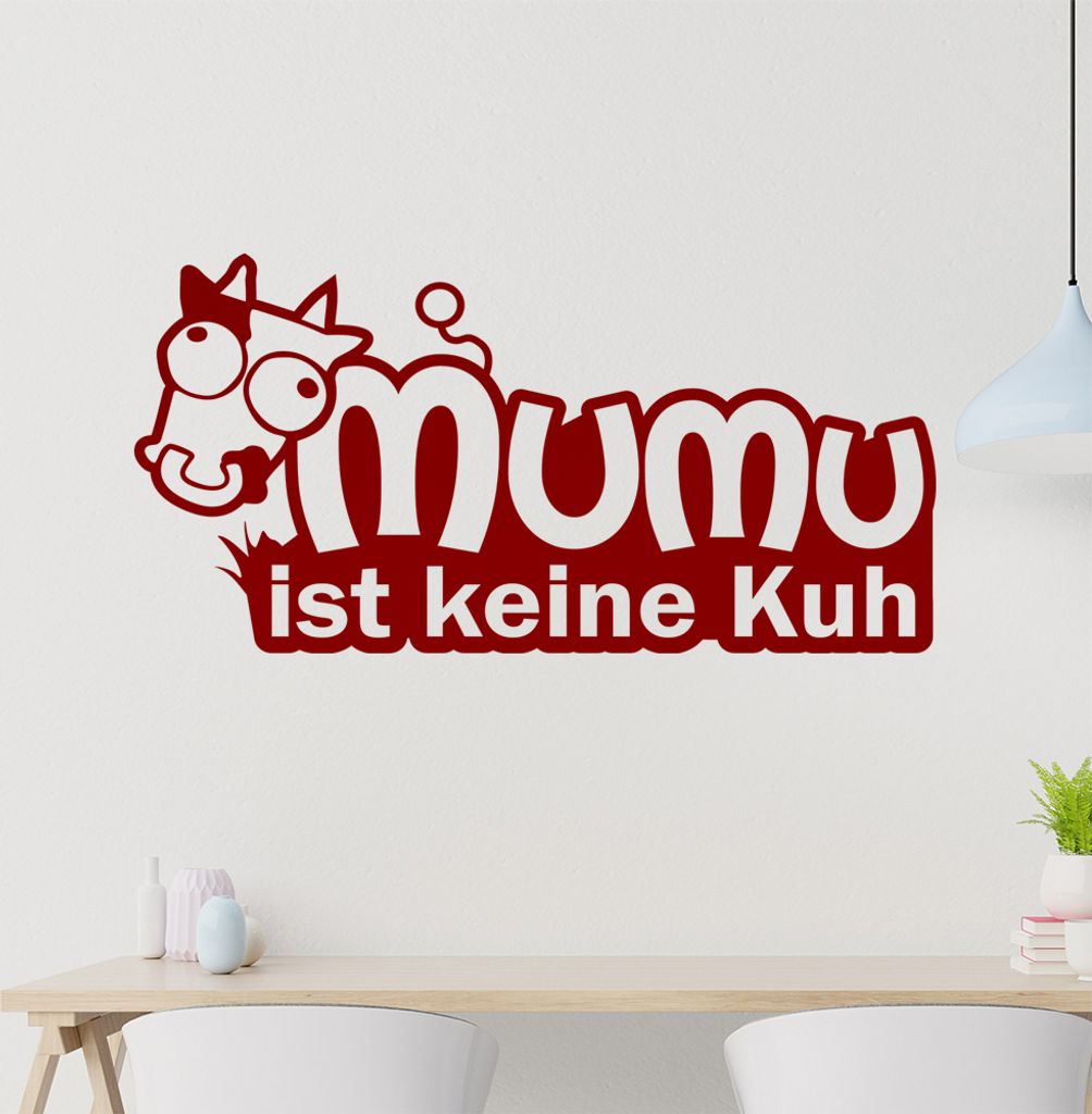 KIWISTAR Mumu ist kein Kuh - Vagina Kühe Muuh Wandtattoo in 6 Größen - Wandaufkleber Wall Sticker - Dekoration, Küche, Wohnzimmer, Schlafzimmer...