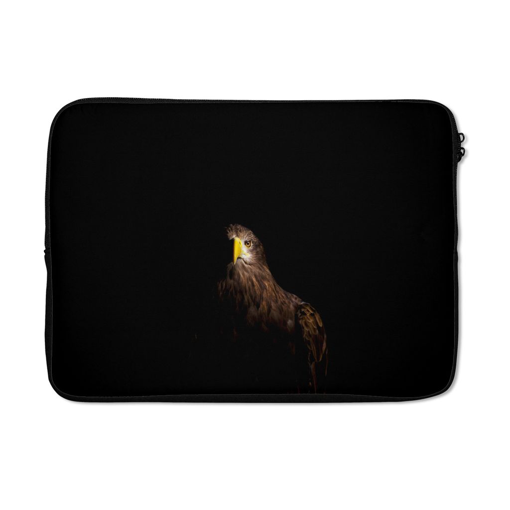 MuchoWow Laptop Hülle 14 ZollEuropäischer Seeadler auf schwarzem Hintergrund Laptoptasche - Laptoptasche - Stoßsicher - Schutzhaube