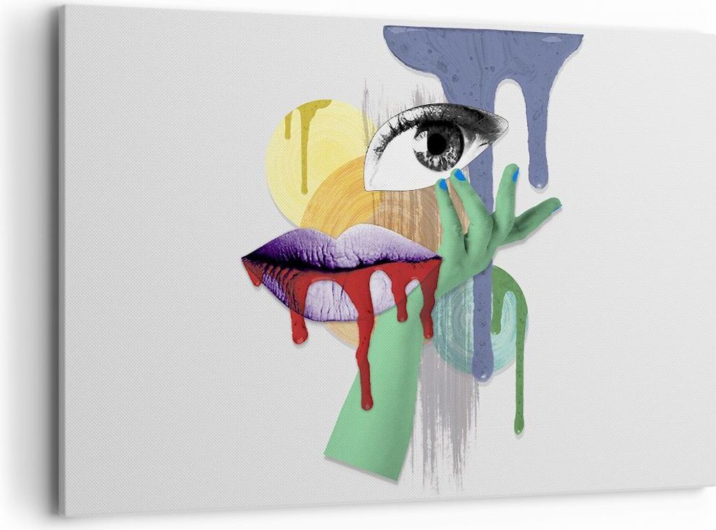 Bild auf Leinwand - Leinwandbild - Abstraktion modern - 120x80cm - Wand Bild - Wanddeko - Leinwanddruck - Bilder - Kunstdruck - Wanddekoration - Le...