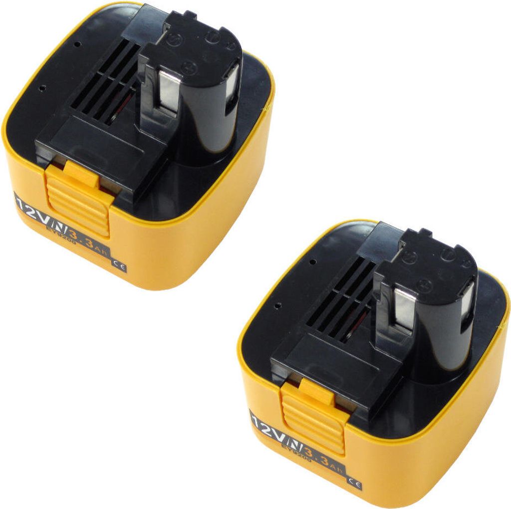 2x Trade-Shop Ni-MH Akku 12V / 3300mAh für Panasonic EY6507NQ EY6601BC EY6803GQW EY6902NQKW EY6903GQKW EY6903GQKW31 EY6903NQ EY7000 EY7201GQKW EY7...