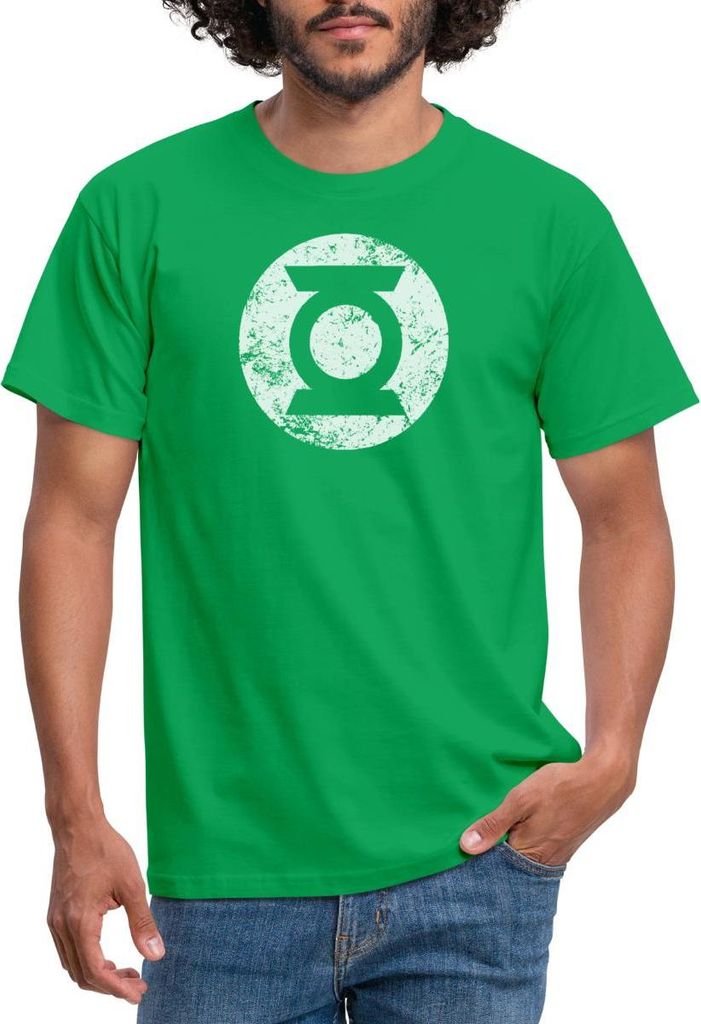 Spreadshirt DC Comics Justice League Logo Green Lantern Männer T-Shirt, L, Kelly Green