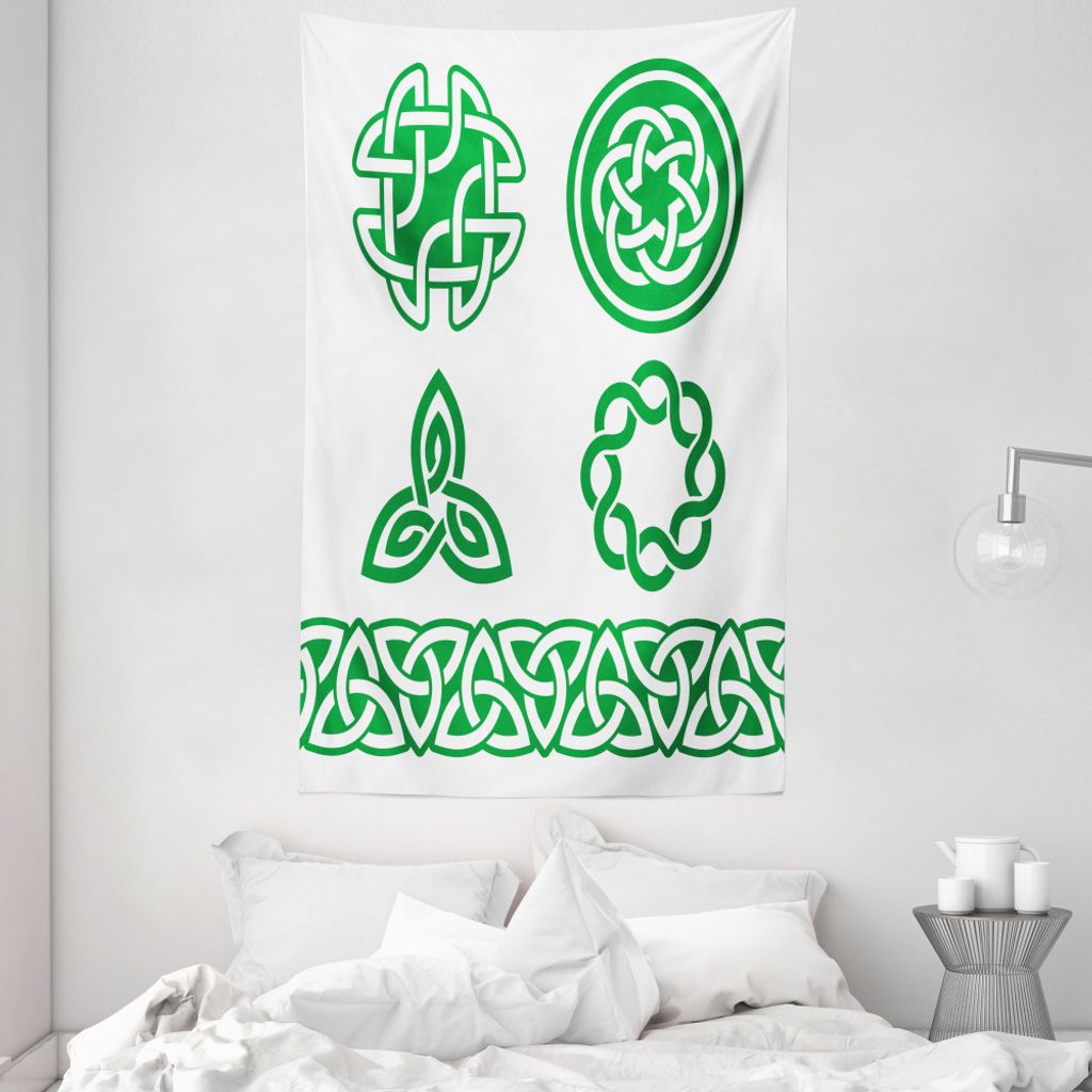 ABAKUHAUS irisch Wandteppich und Tagesdecke, Medieval Knots aus Weiches Mikrofaser Stoff Waschbar ohne Verblassen Digitaldruck, 140 x 230 cm, Farng...