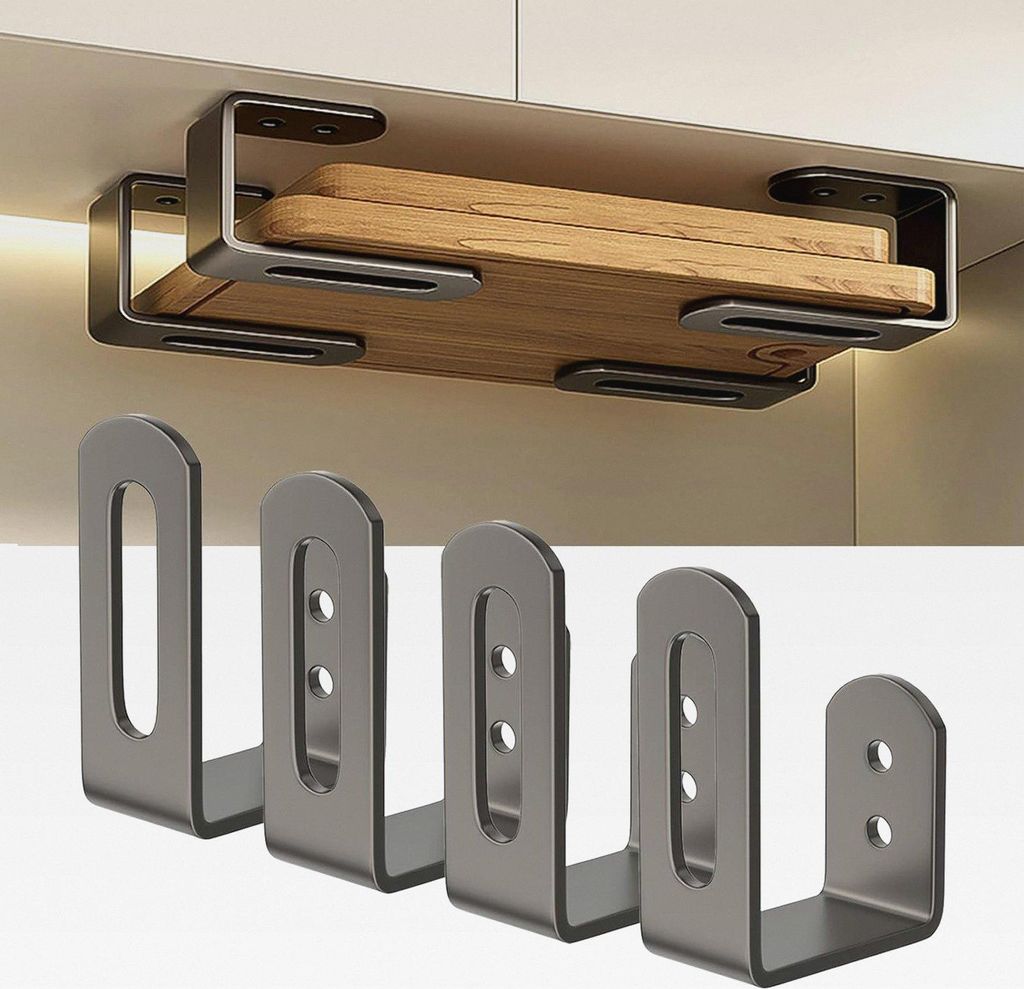 4Stück schneidebrett halter, Hängendes schneidebrett-regal, bretthalter küche,deckelhalter, Topfdeckel-Organizer für Schrank, Geeignet für K...