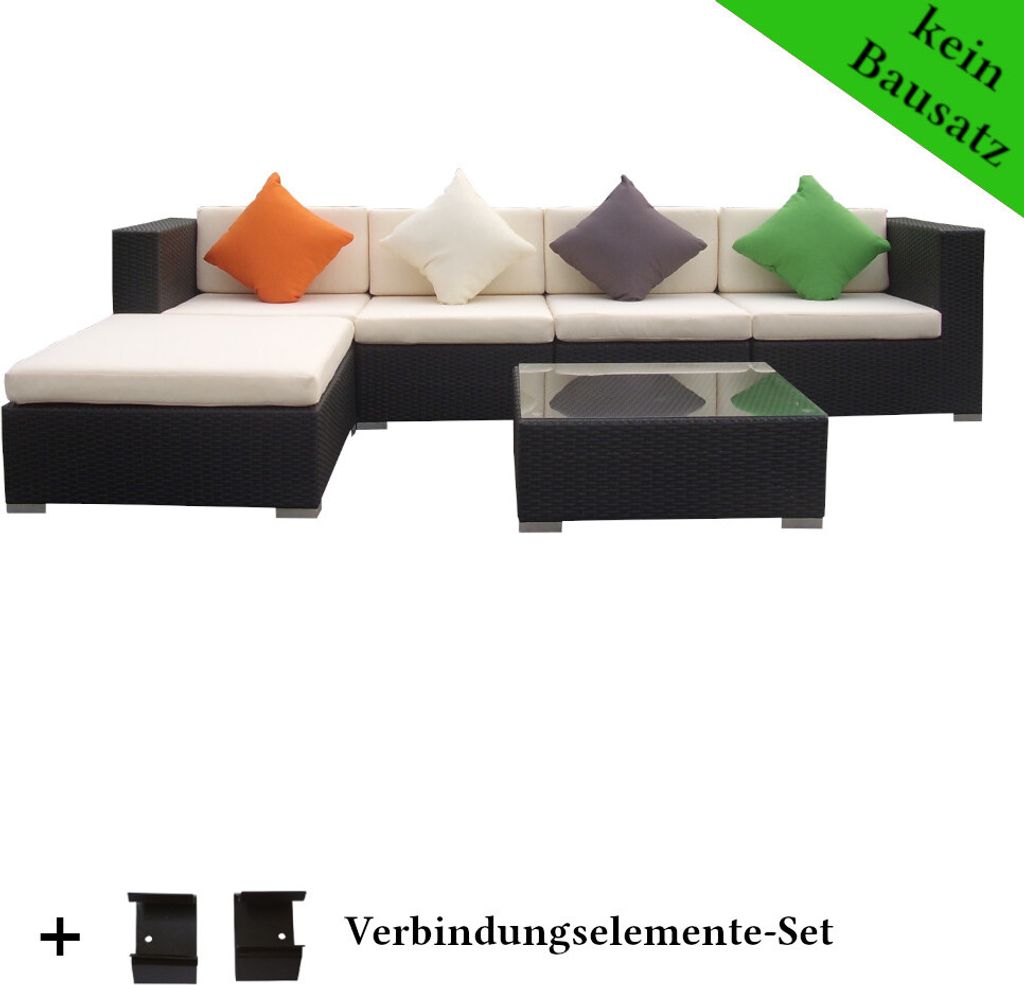 Poly Rattan Gartenmöbel Capetown mix-braun Alu Garnitur Lounge Garten Sitzgruppe Gartenset