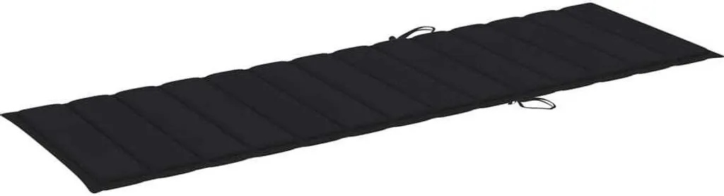 Lettino con cuscino nero Legno di pino impregnato - 5
