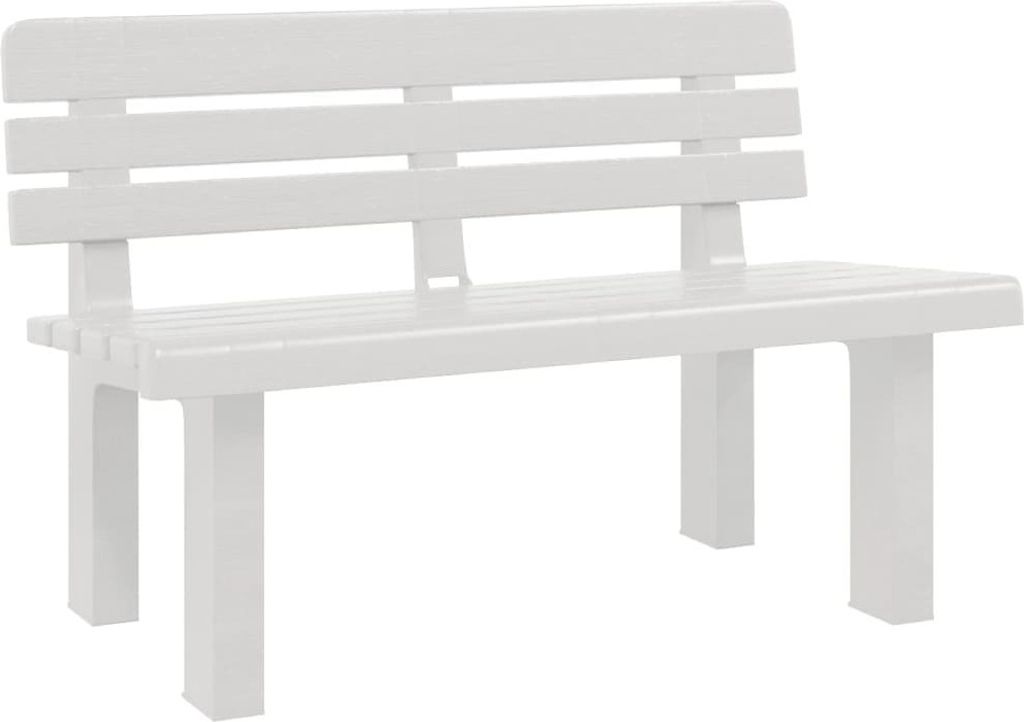 Panchina da giardino bianca 110x52x71 cm in polipropilene Immagine del prodotto 