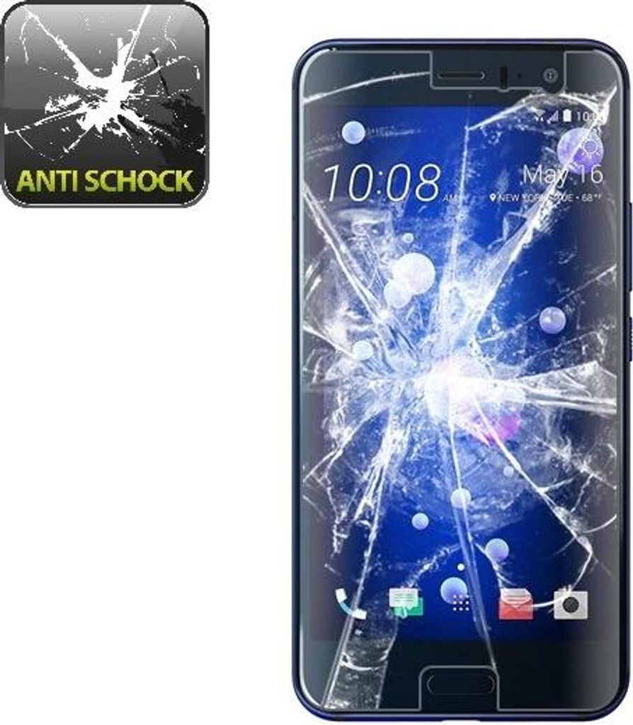 2x Panzerfolie für Htc U11 ANTI-SCHOCK Displayschutzfolie Displayfolie KLAR