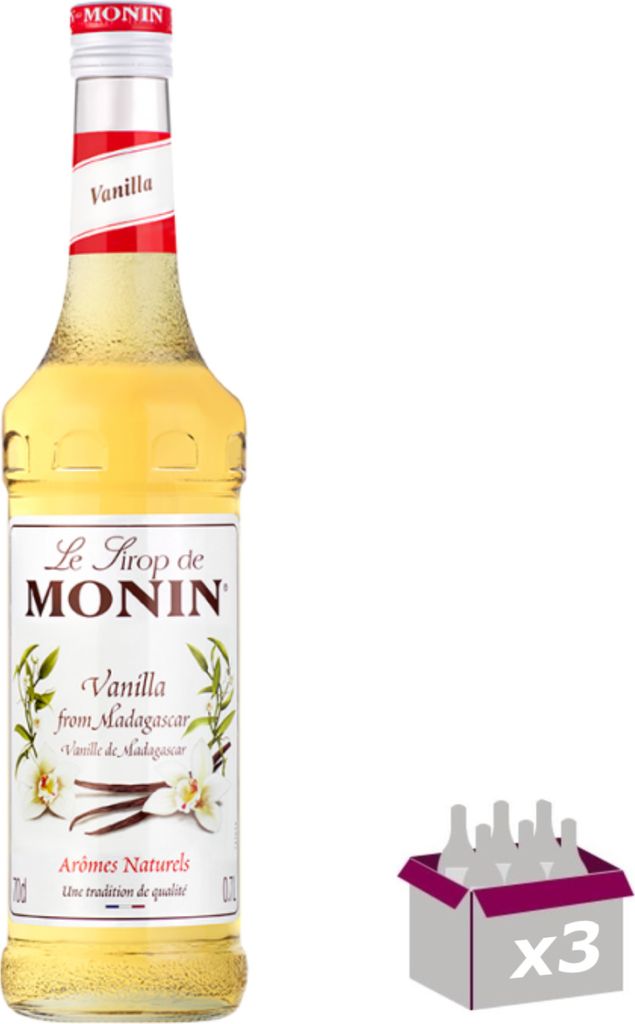 Lot de 3 Sirop Monin - Vanille - 70cL