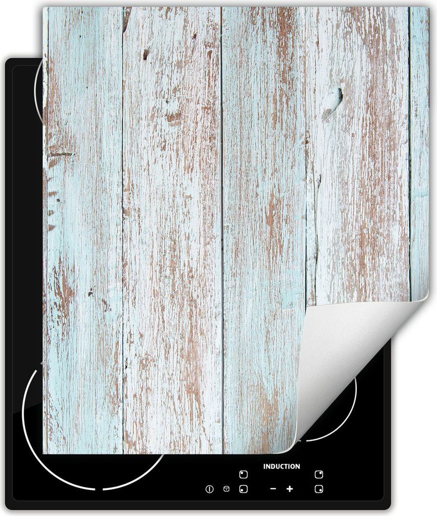 DarHaus Herdabdeckplatte 45x52 cm Anti Rutsch Matte Aufrollbar, Altholz