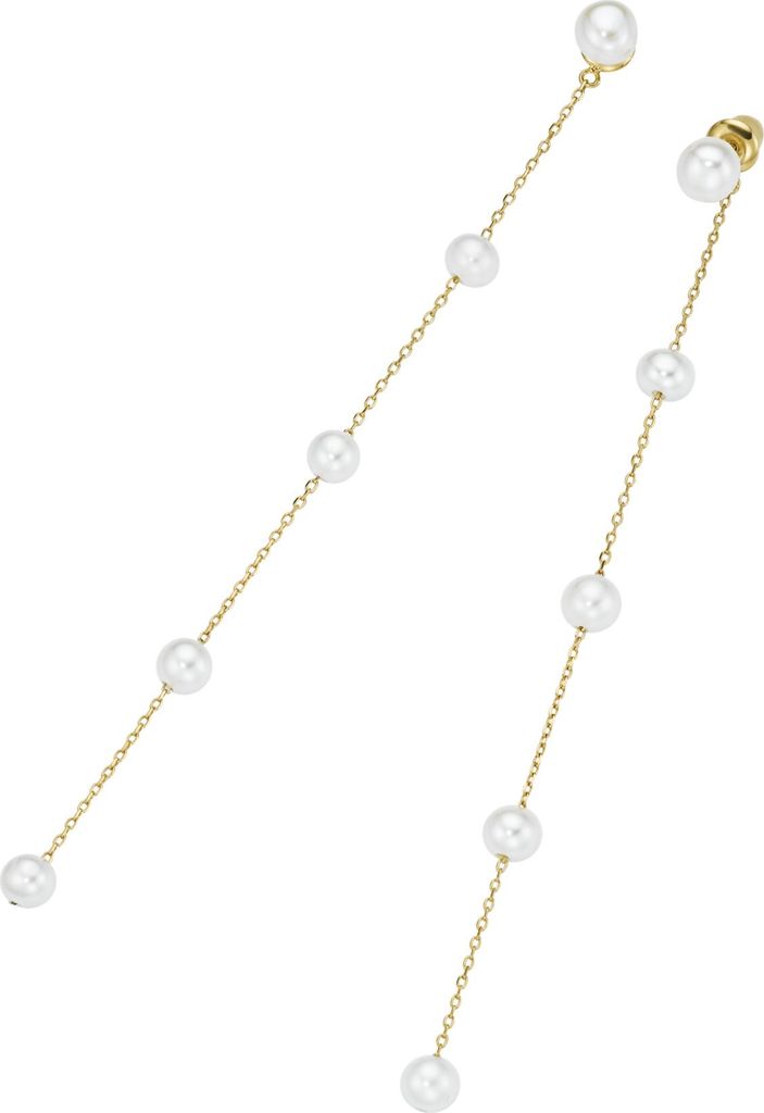 Ohrhänger Giorgio Martello Milano mit Süßwasser-Perlen, Silber 925 Gold 10 cm