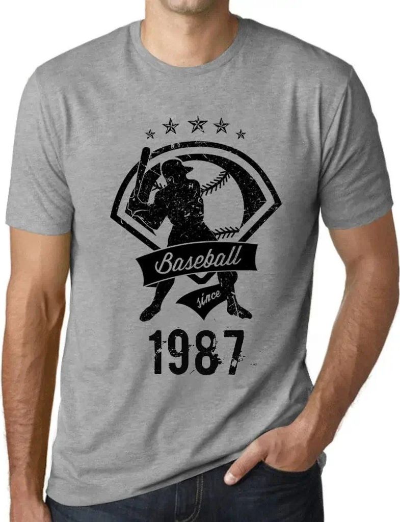 Herren Grafik T-Shirt Baseball seit 1987 – Baseball Since 1987 – Geschenk 37. Geburtstag Jahrestag 37 Jahre Jubiläum 37 Jährige Mann Jahrgang...