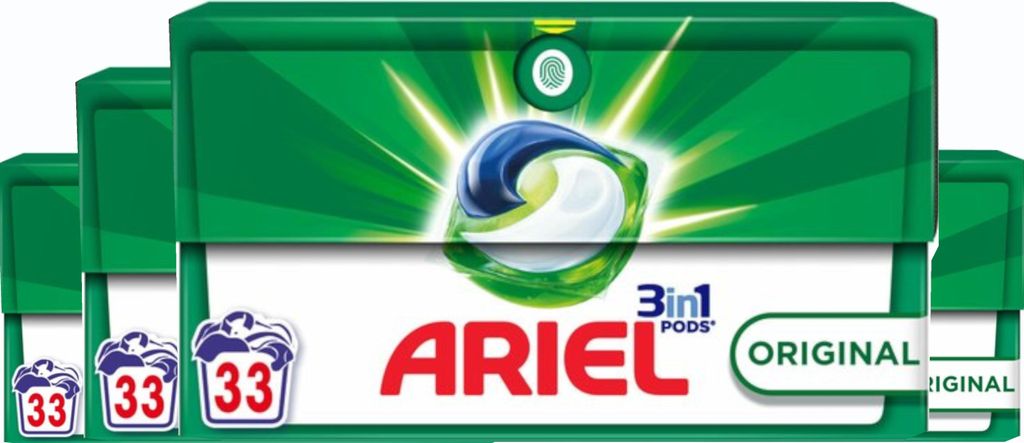 Ariel 3-in-1 Waschmittel-Pods Original - 4 x 33 Pods - Vorteilspack