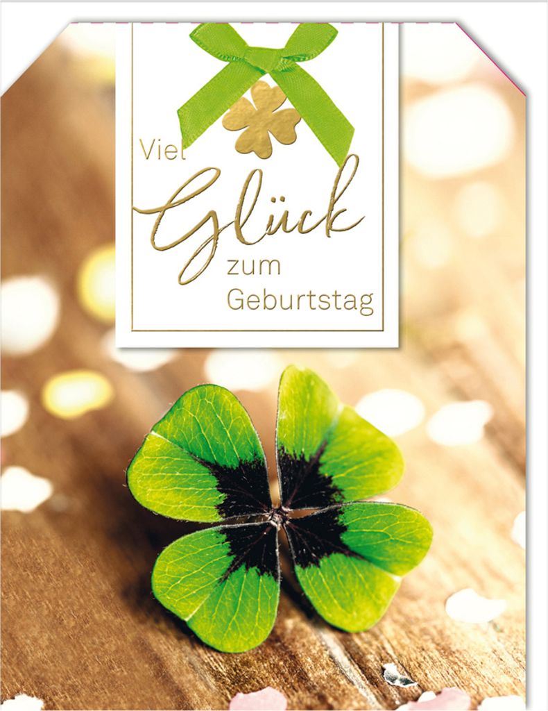 SUSY CARD Geburtstagskarte "Kleines Kleeblatt"