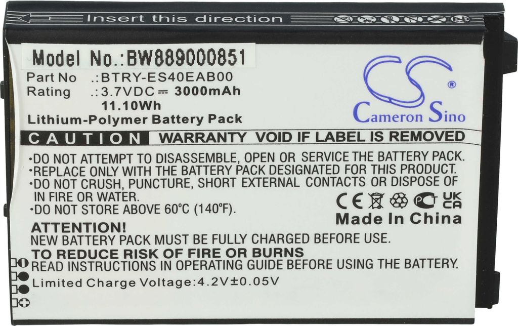 vhbw Akku Ersatz für Symbol BTRY-ES40EAB00, 82-118523-01, 82-118523-011 für Barcodescanner POS (3000 mAh, 3,7 V, Li-Polymer)