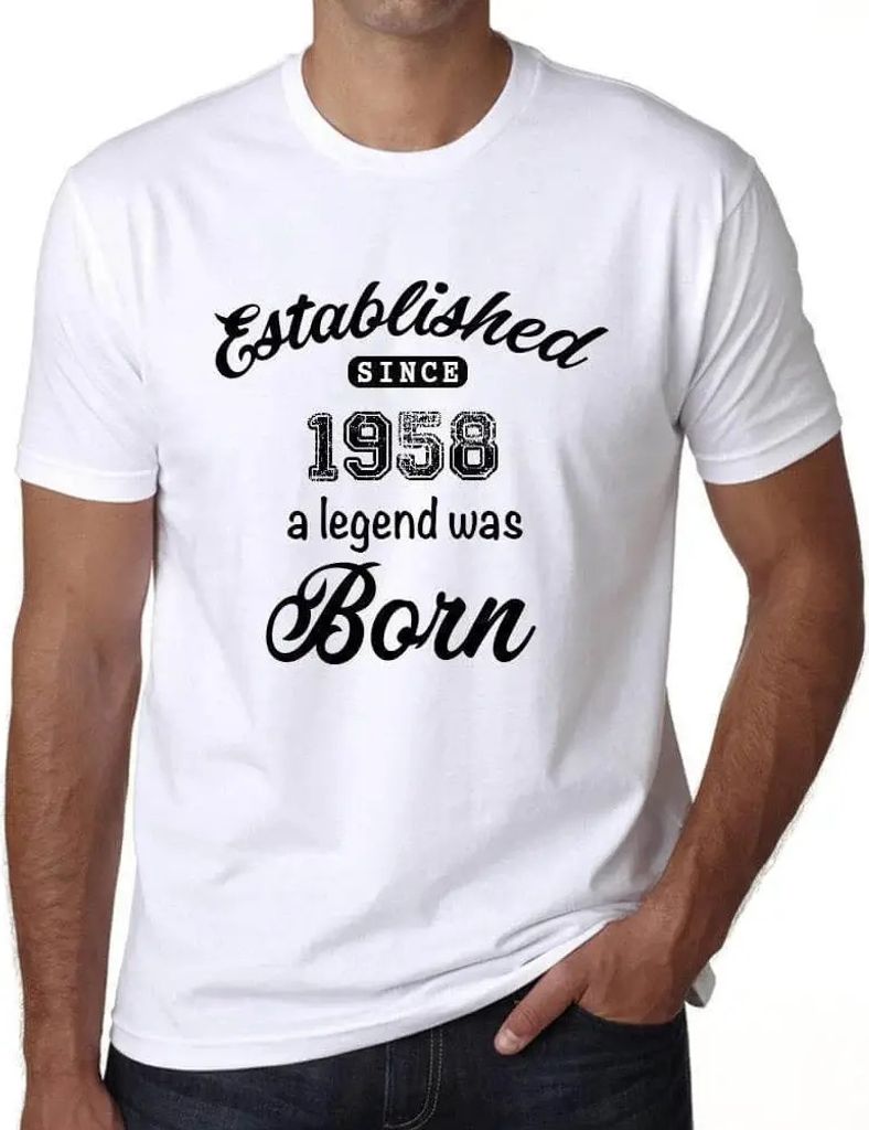 Herren Grafik T-Shirt Eine Legende wurde geboren die seit 1958 besteht – A Legend was Born Established Since 1958 – Geschenk 66. Geburtstag Jah...
