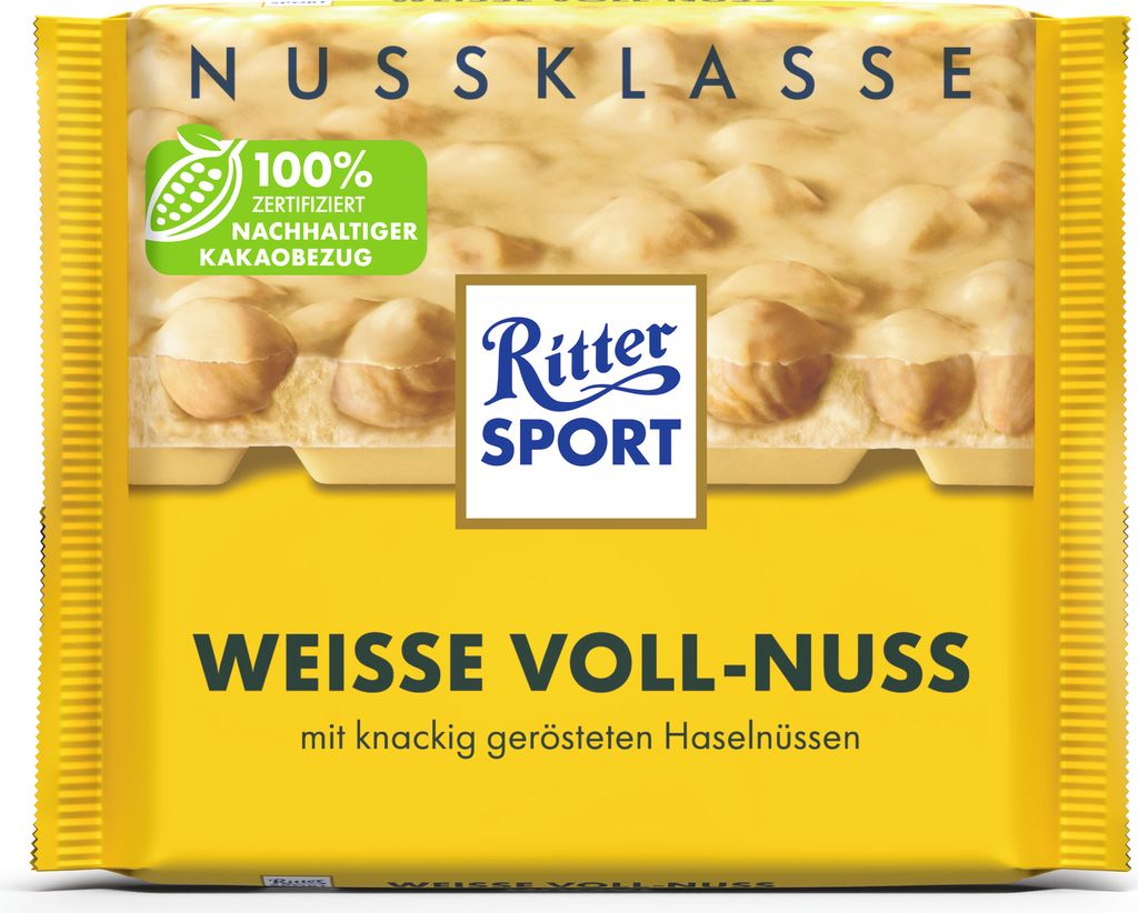 Ritter Sport Biela čokoláda s lieskovými orechmi 100 g Obrázok produktu 