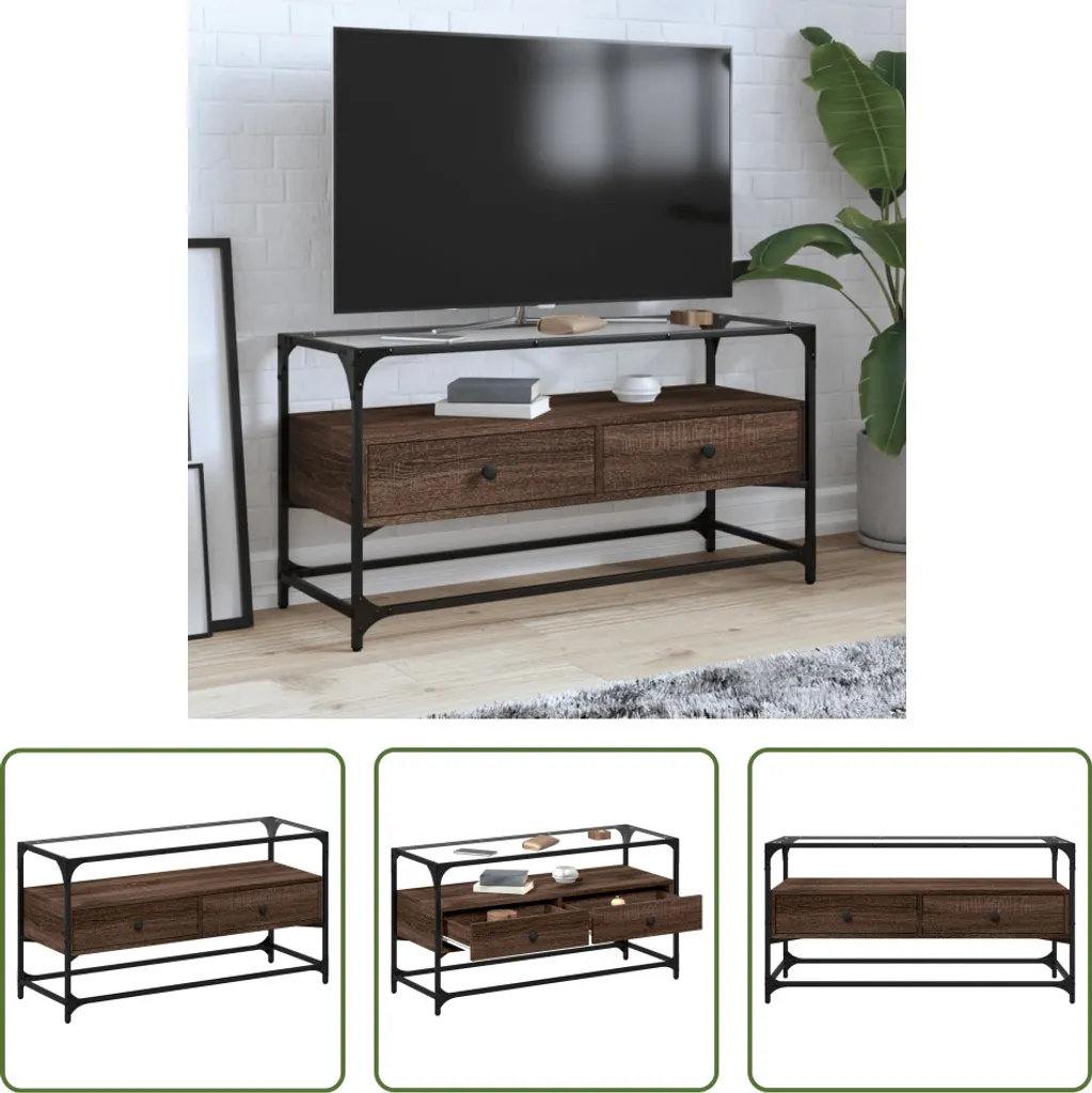 Mobile TV Rovere Marrone 98x35x51 cm | Offerta Online The Living Store
