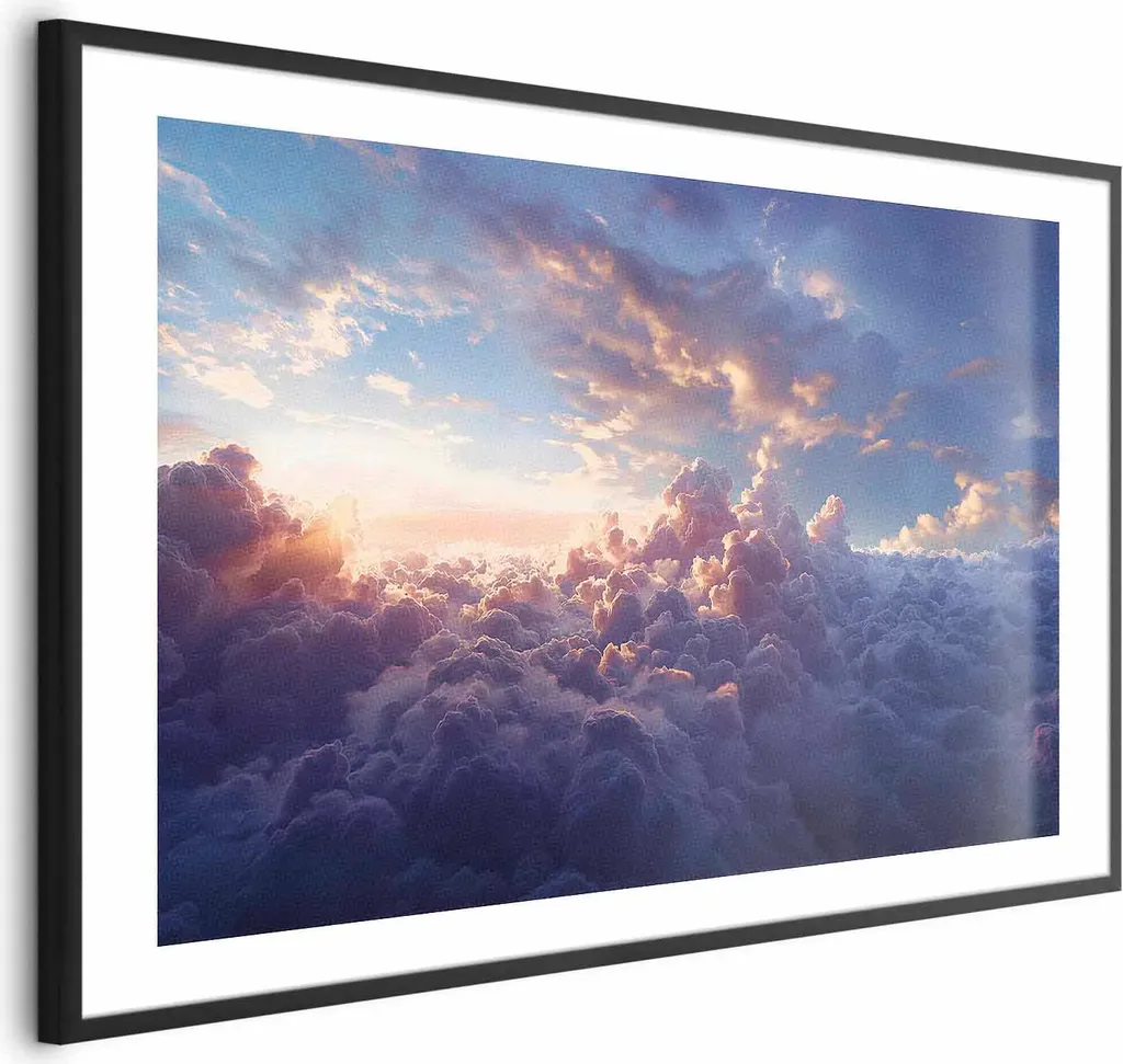 Tendenza Design: Poster Sole Nascosto 90x60 cm Cornice Nera Moderna