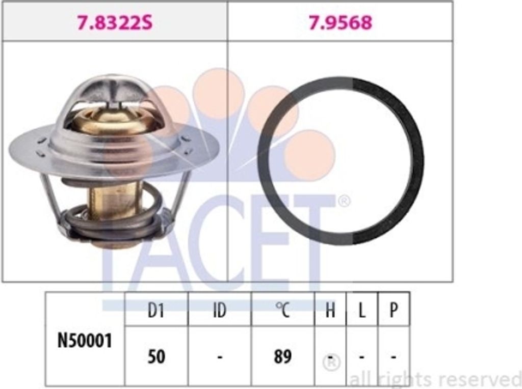 1 Thermostat, Kühlmittel FACET 7.8322 Italy - OE Equivalent für LADA