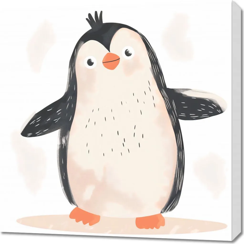 Analisi Tecnica Quadro Pinguino 70x70 | Stampa Fine Art Bambini
