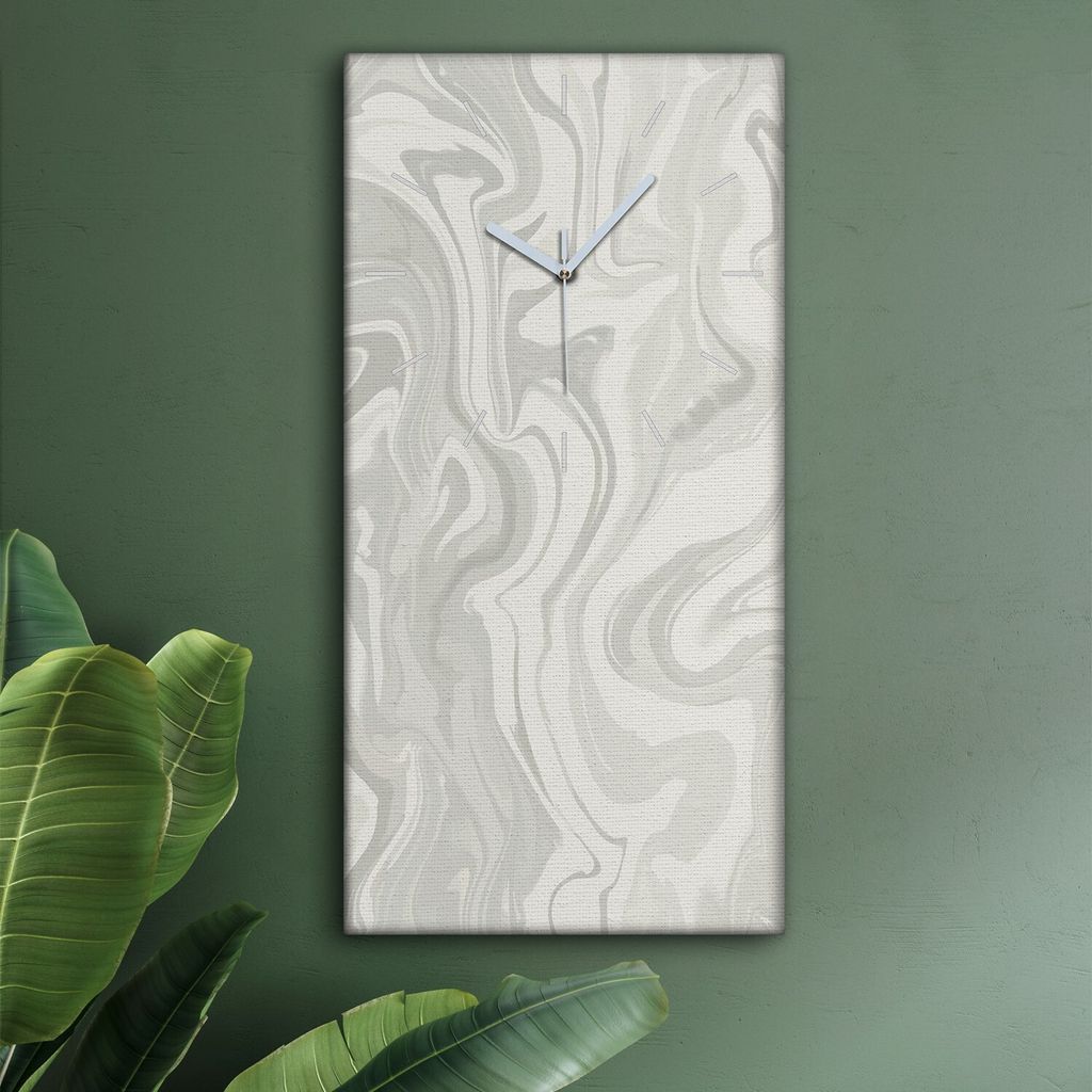 Wohnzimmer Leinwand Uhr Geräuschlos Küche 30x60 Farbig, Mosaik, Abstrakt, weiße Zeiger