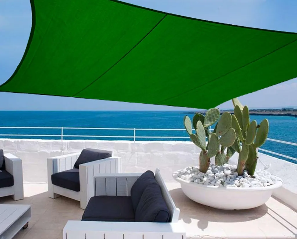 Voile d'ombrage 400x600 cm Tramonti Brixo renforcée - Vert