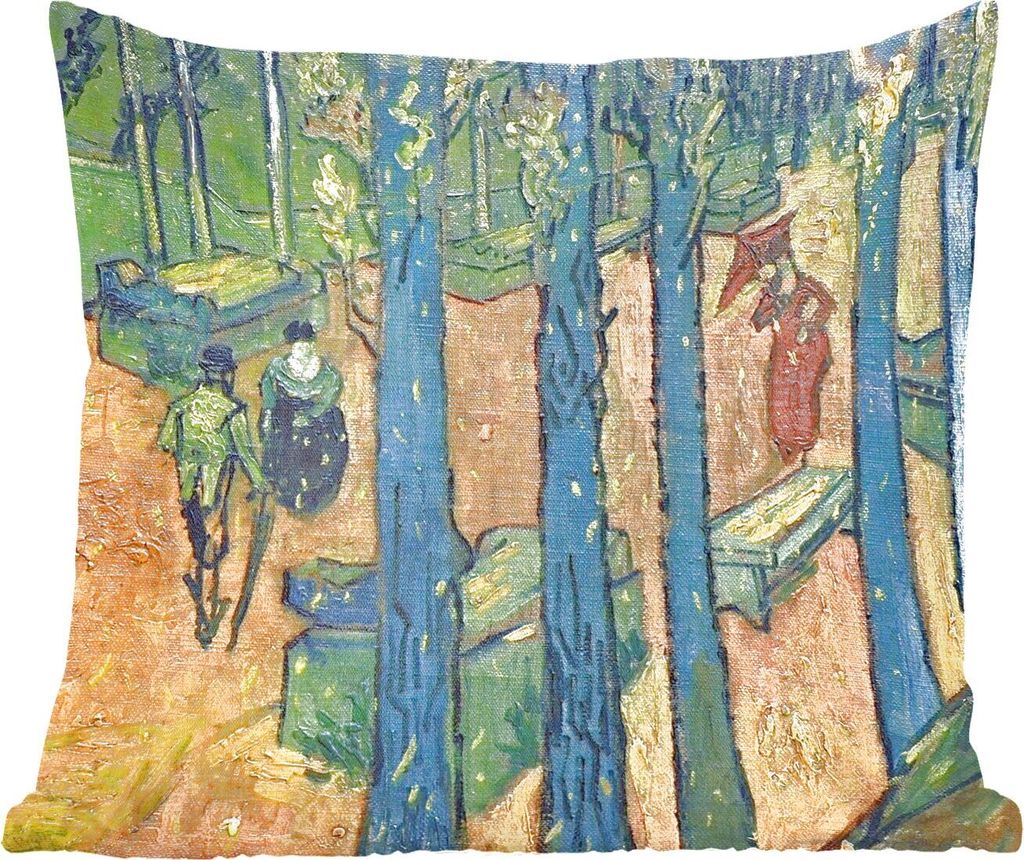 MuchoWow Zierkissen Sofakissen Wohnzimmer Dekokissen 45x45 cm Die Alyscamps - Vincent van Gogh - Schlafpolster - Polster für das Sofa