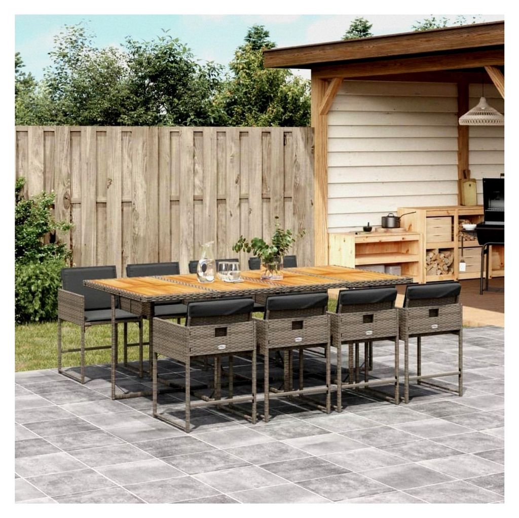 Gartenmöbel Set mit 8 Stühlen und Tisch für 8 Personen, wetterfeste Essgruppe für den Außenbereich