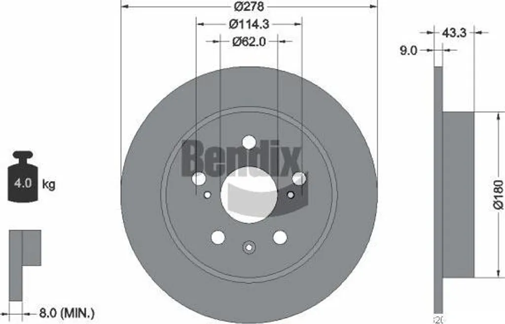 Disque de frein sécurisé pour trajets montagne Fiat Sedici BDS1841