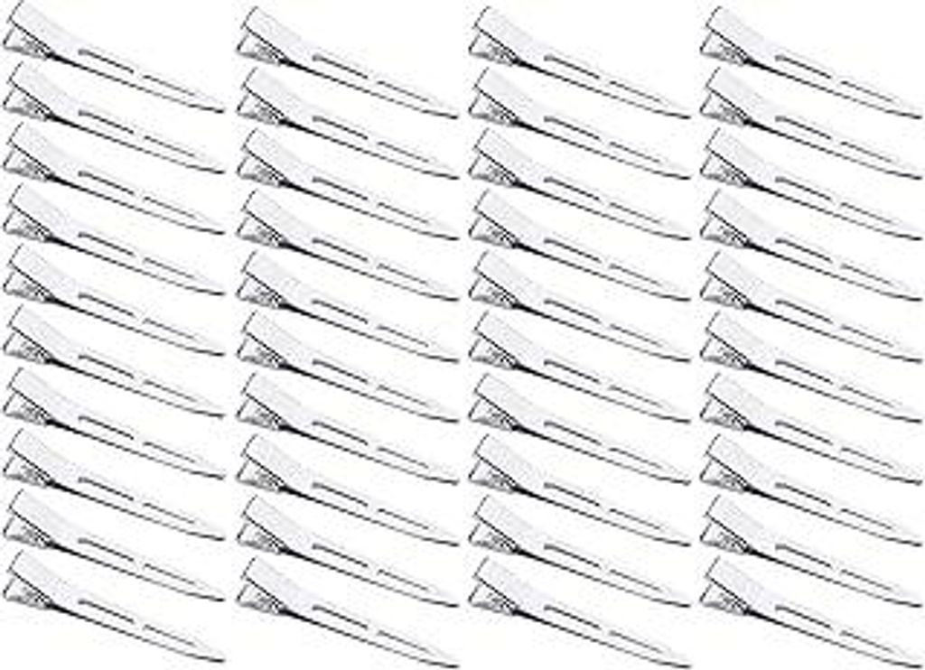 Mbsomnus 40 Stück EnteBill Haarspangen Silber Haarclips 5,5 cm Haarklemmen Friseur Alligator Clips Metall Haarspangen für Haarklammern Damen Span...