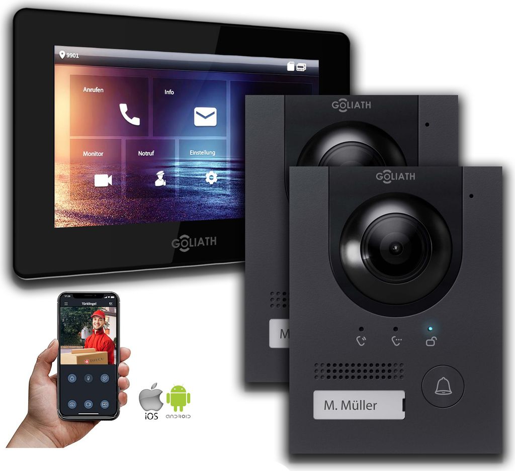 Goliath IP Video Gegensprechanlage 7-Zoll 1-Monitor Produktbild 