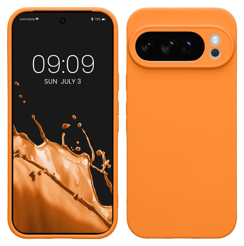 kwmobile Handyhülle für Google Pixel 10 Pro Hülle - weiches Handy Silikon Case - Schutzhülle Cover - Fruity Orange