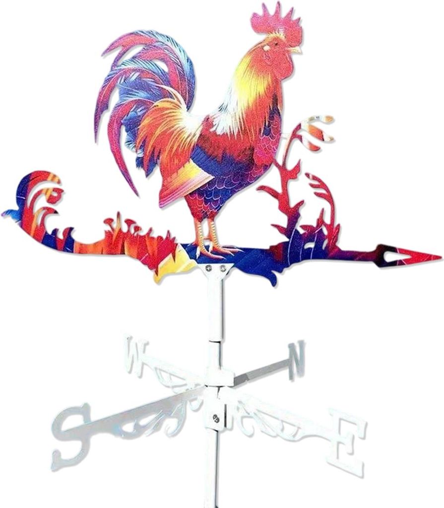 Gartengeräte, Wetterfahne aus Metall in Form eines Hahns, Windfahne für Gartendekoration, Bauernhaus, dekoratives Ornament, Dachzaun für den Au...